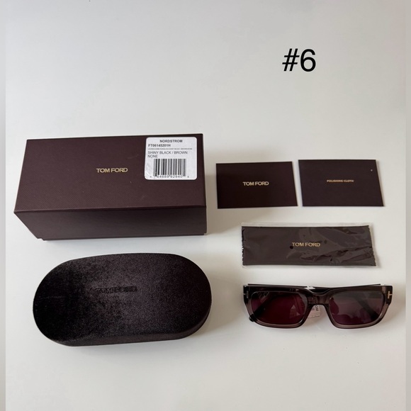 Tom Ford FT1075 Ezra Sunglasses Unisex Shiny Light Brown Bordeaux 54mm-19-140 •3 main image 5